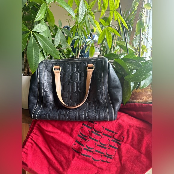 Carolina Herrera Leather Bowler Bag - Picture 5 of 8